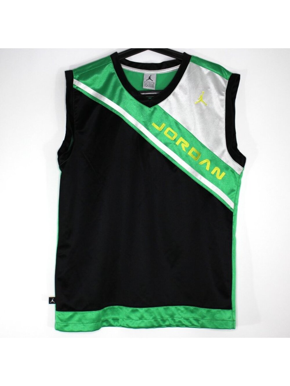 Vintage Jordan Boys Large Mens Small Y2K Shiny Dazzle Spell Out Jersey B1139